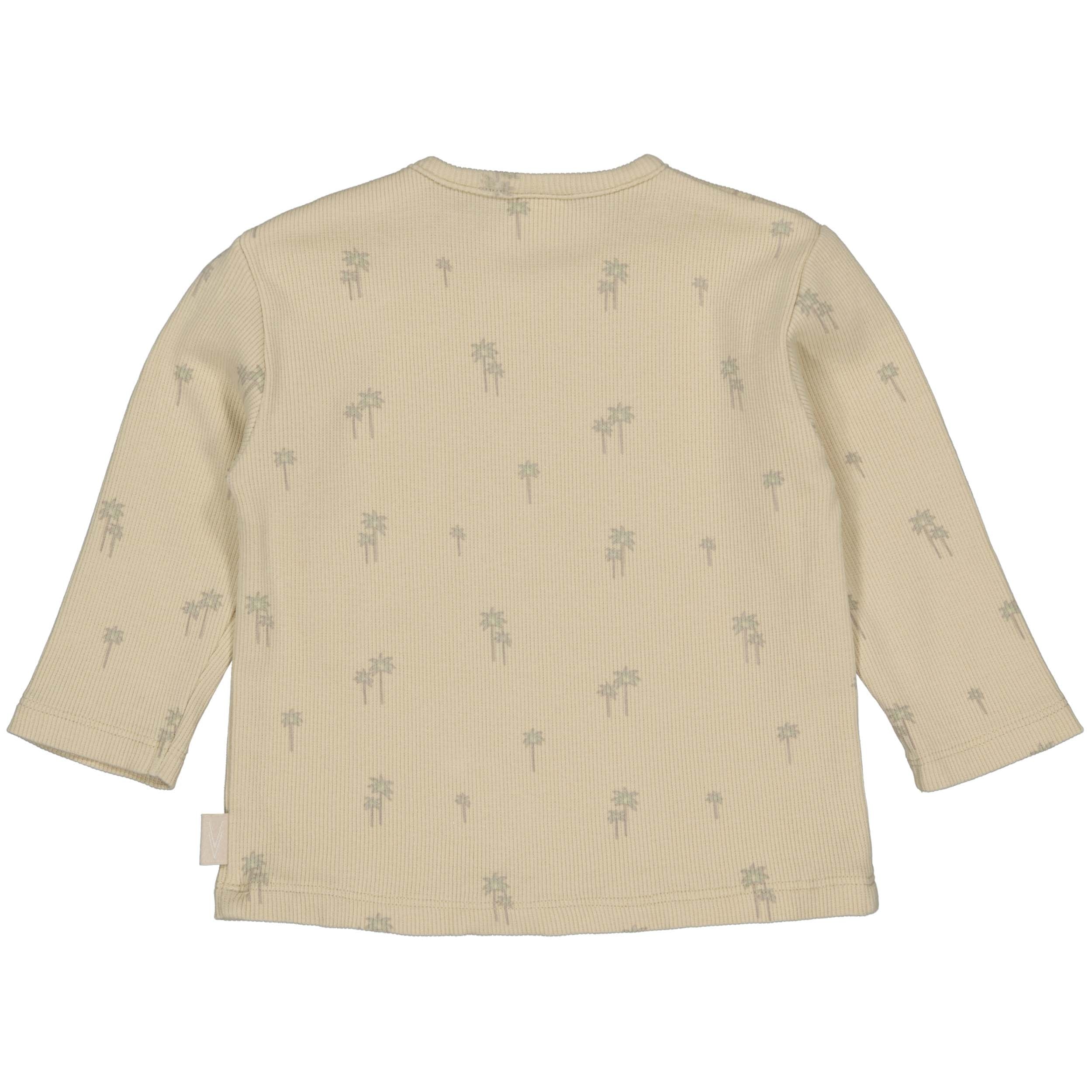 Shirt Beige met groen | AOP Green Sketch