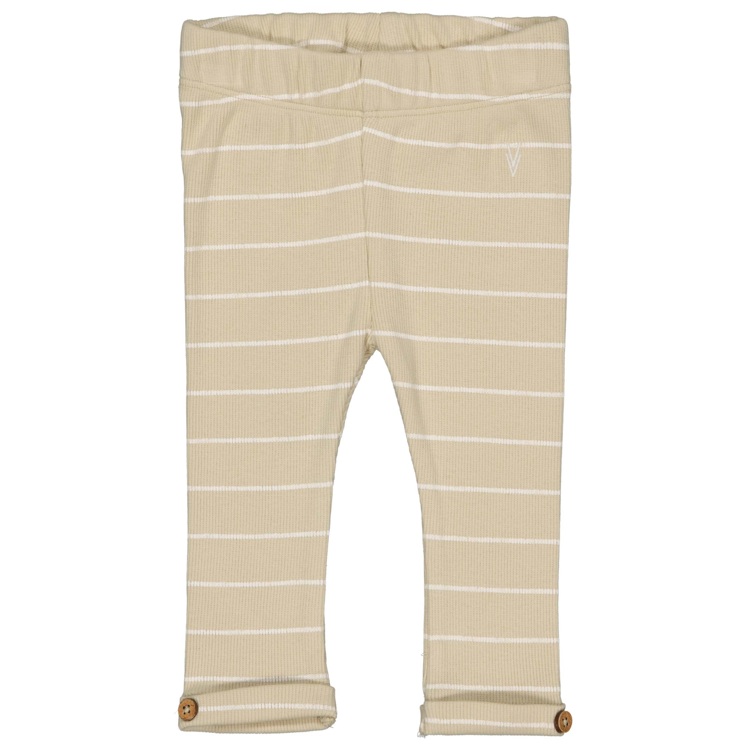 Broek Créme met strepen | AOP Off White Stripe