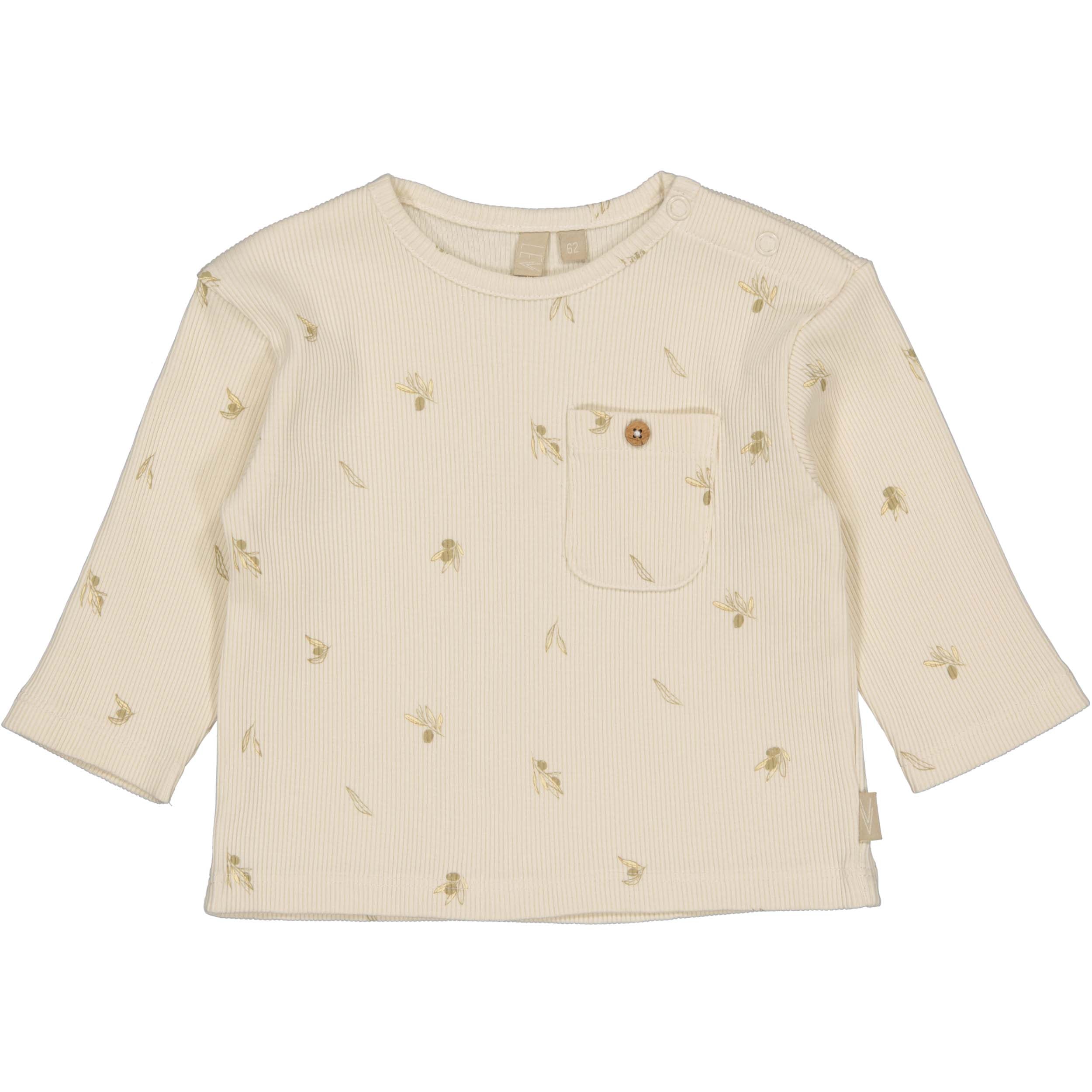 Shirt crème met print | AOP Green Sketch