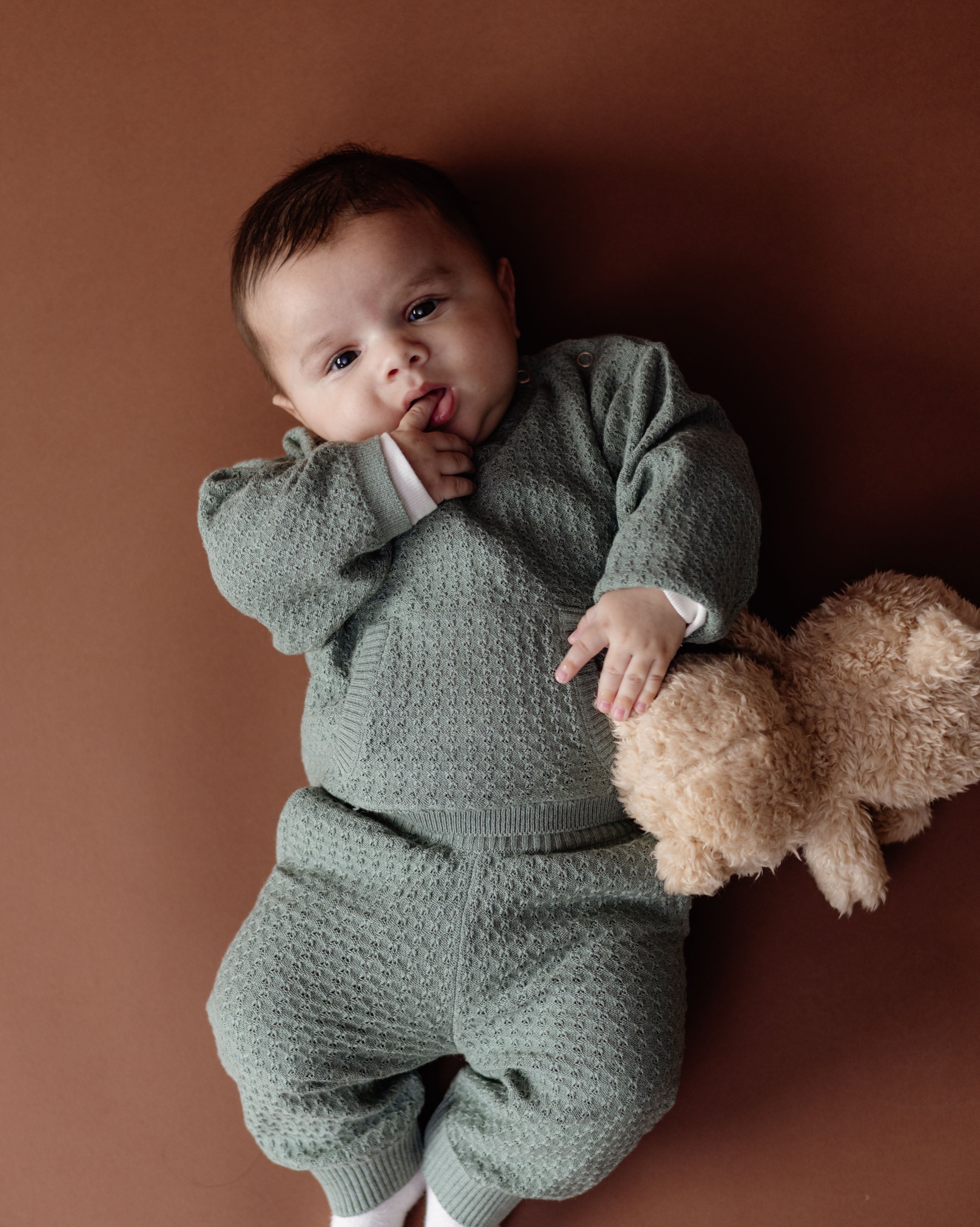 Saliegroene gebreide broek | Seagreen