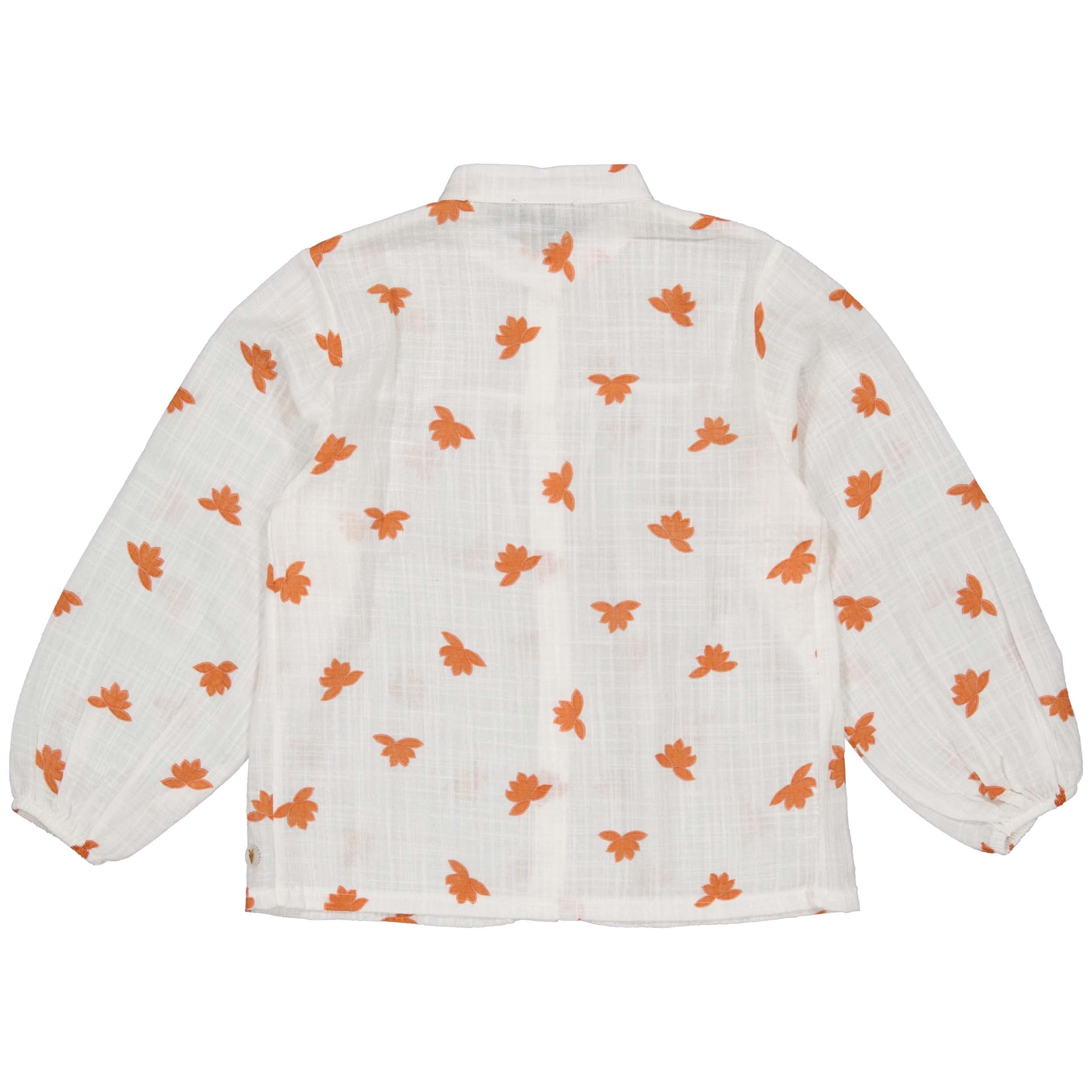 Shirt Wit met bloemen | AOP Orange Flower