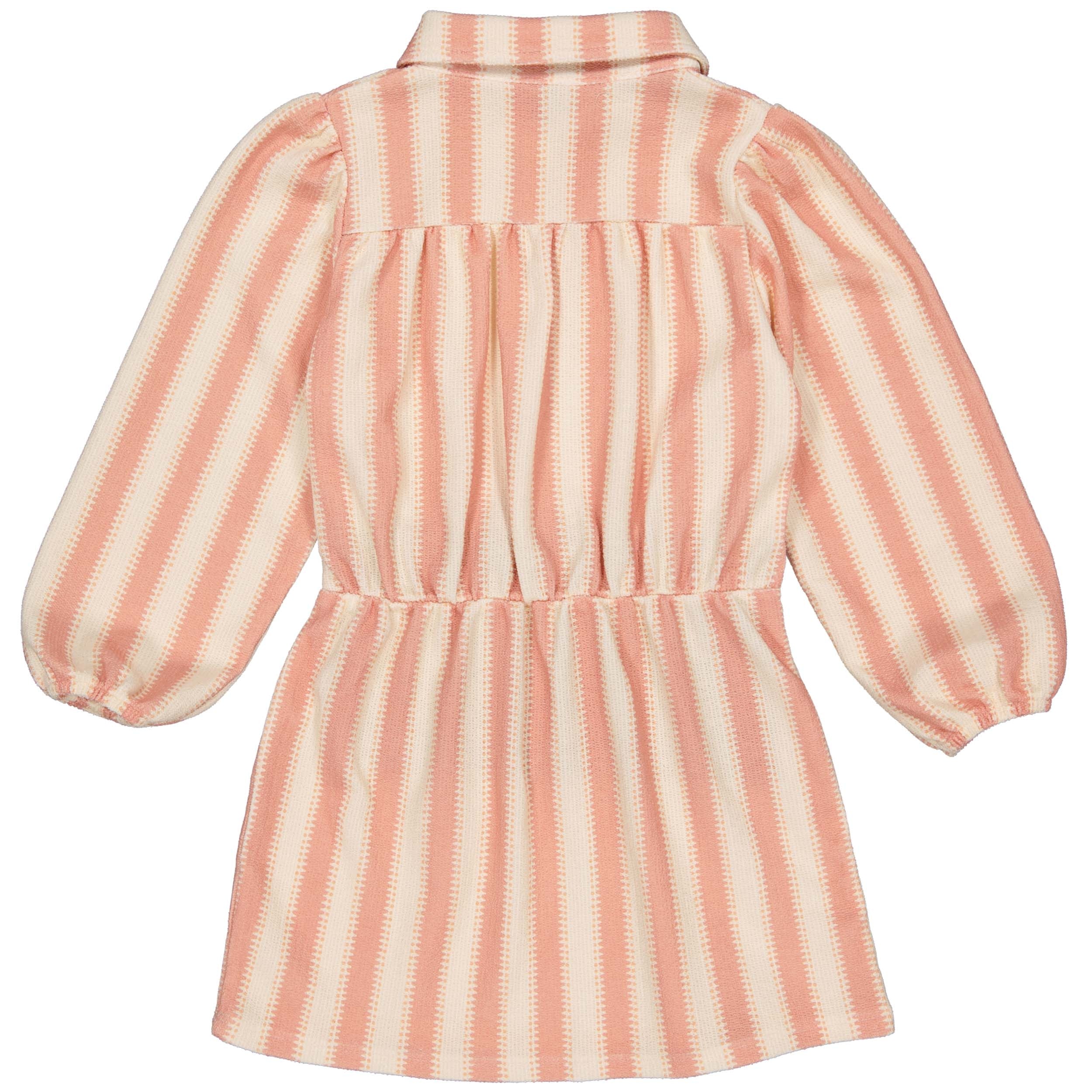 Jurk Roze met wit gestreept | Dark Mauve