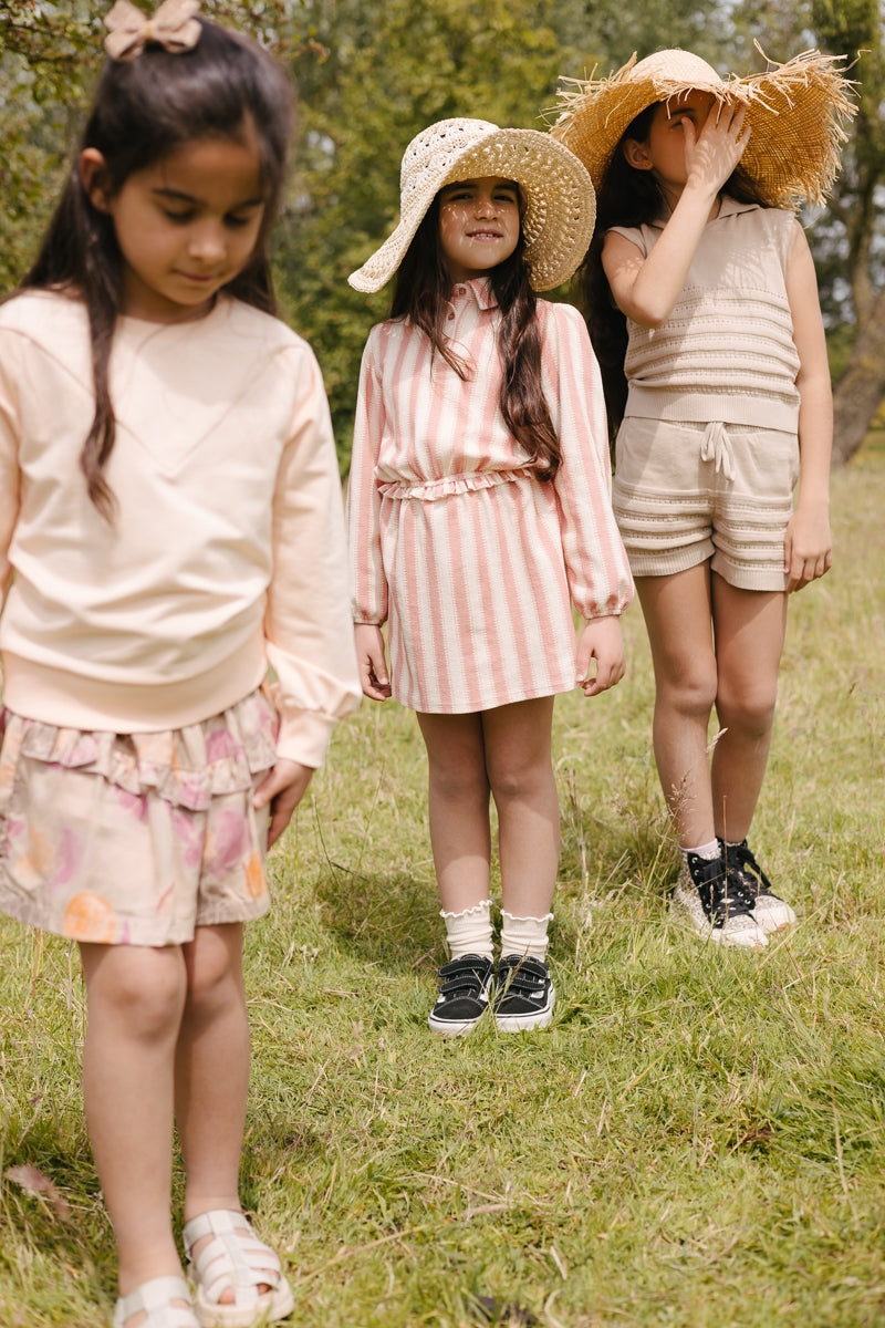Jurk Roze met wit gestreept | Dark Mauve