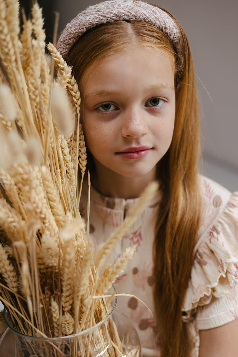 Shirt Créme met bloemen | AOP Pink Leaves