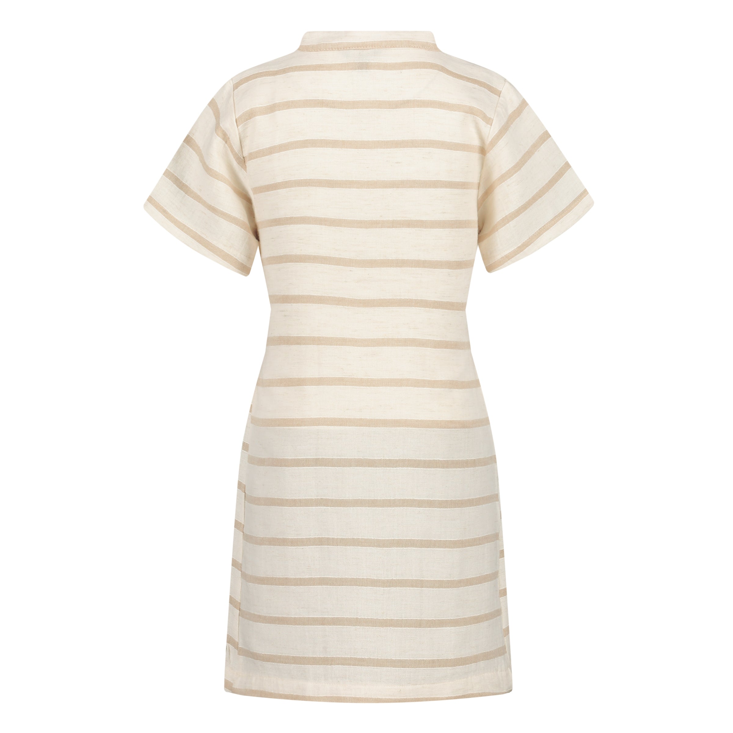 Jurk Beige | AOP Taupe Stripe