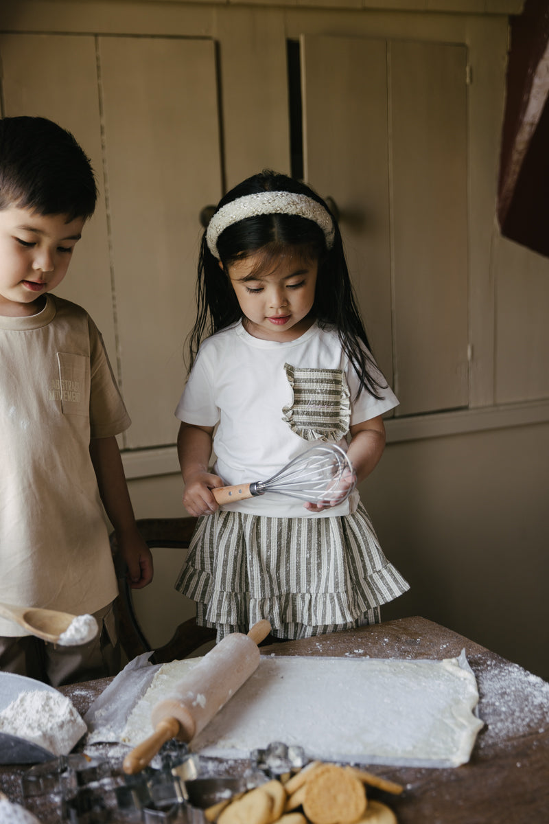 Broekrok gestreept. | AOP Green Stripe