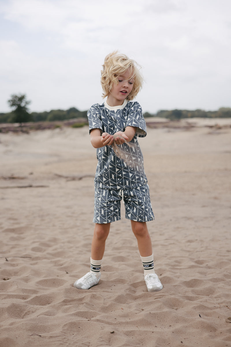 Shirt blauw met grafische print | AOP Blue Graphic