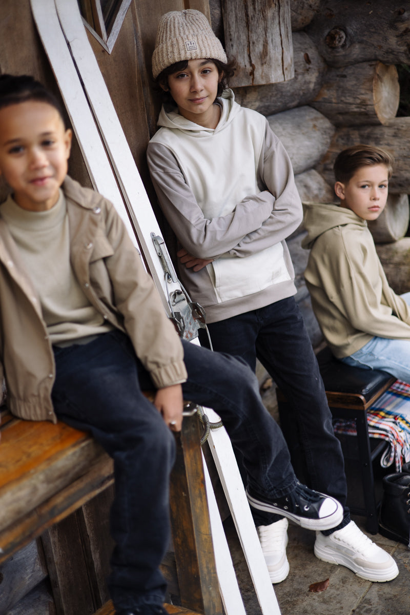 Hoodie sweater taupe | Taupe