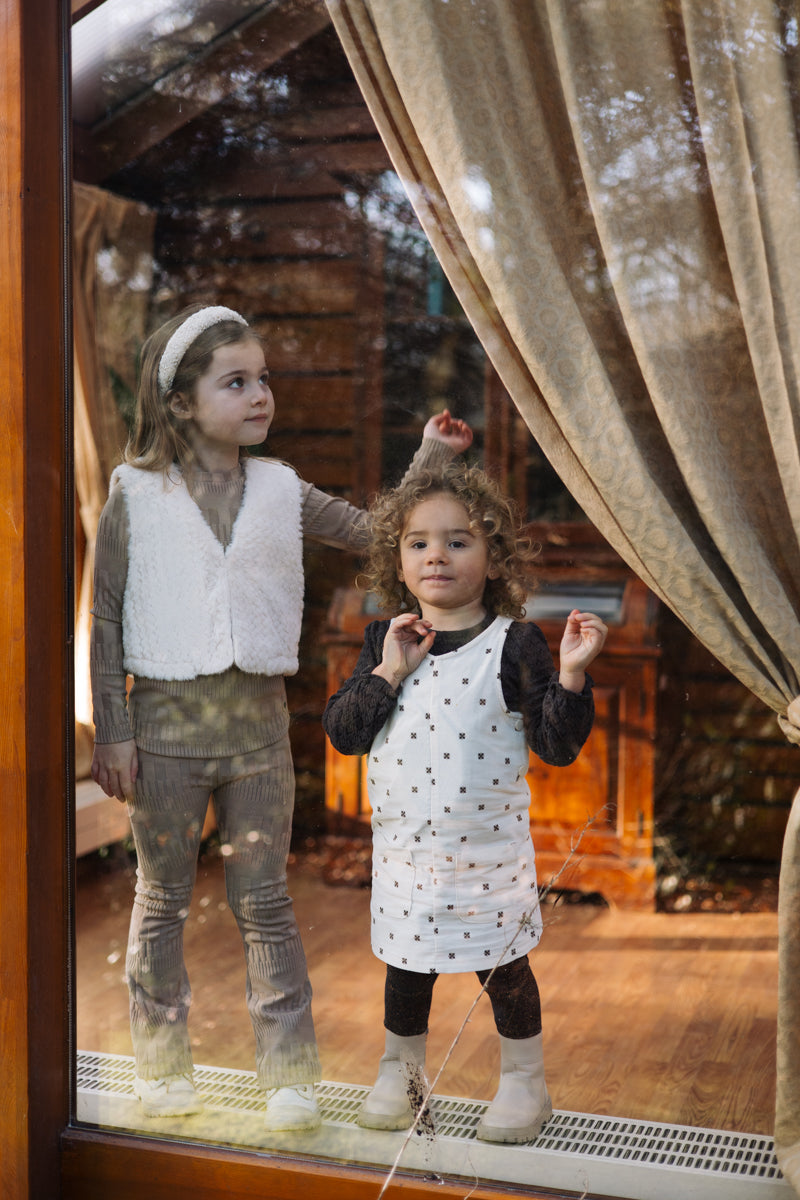 Jurk all over print creme | AOP Cream Shapes