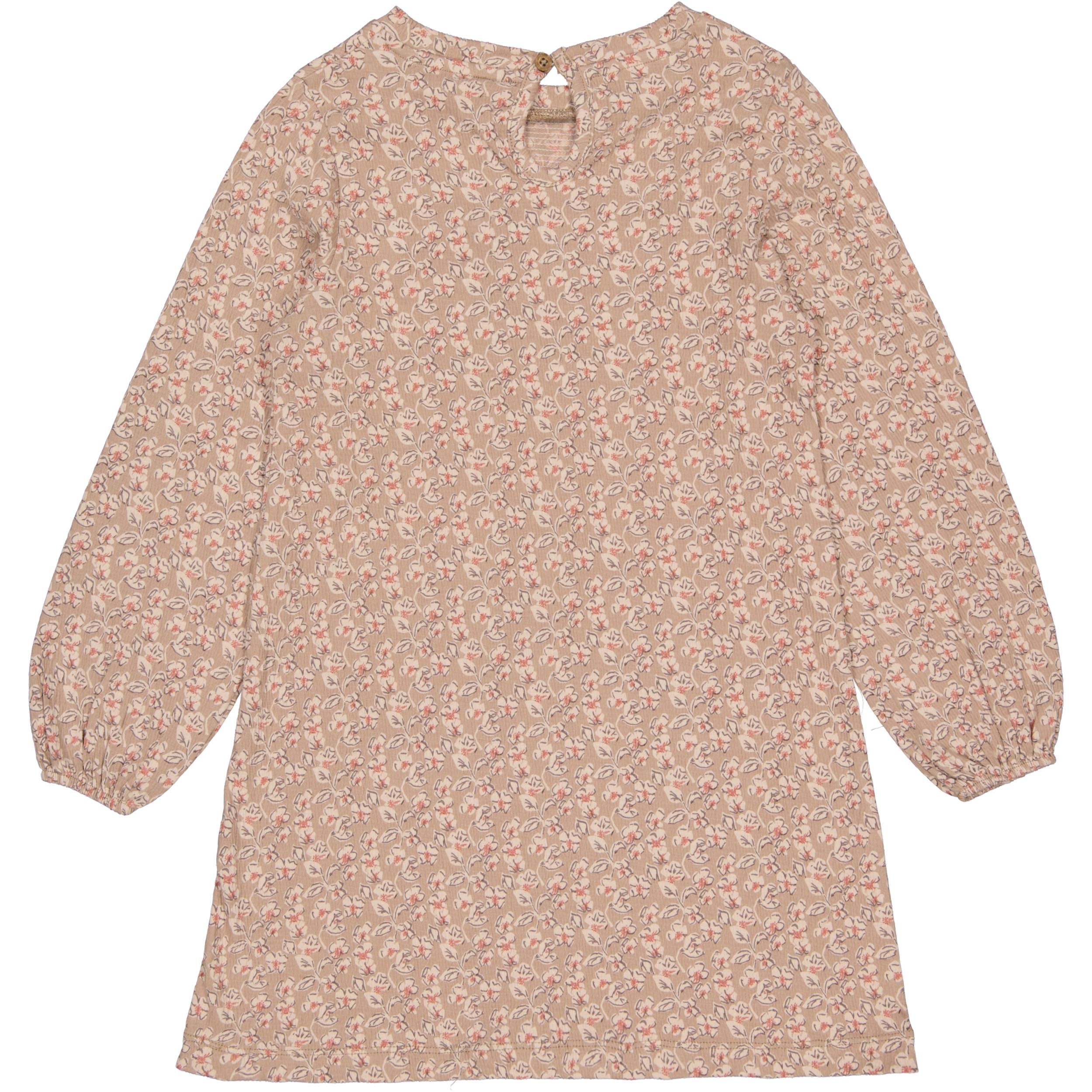 Lichtbeige jurk met all-over print | AOP Taupe Flower