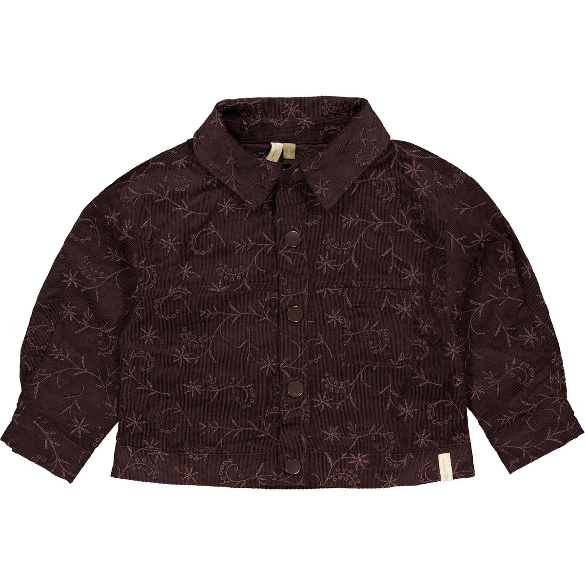 Donkerbruine blouse met all-over print | Dark Taupe