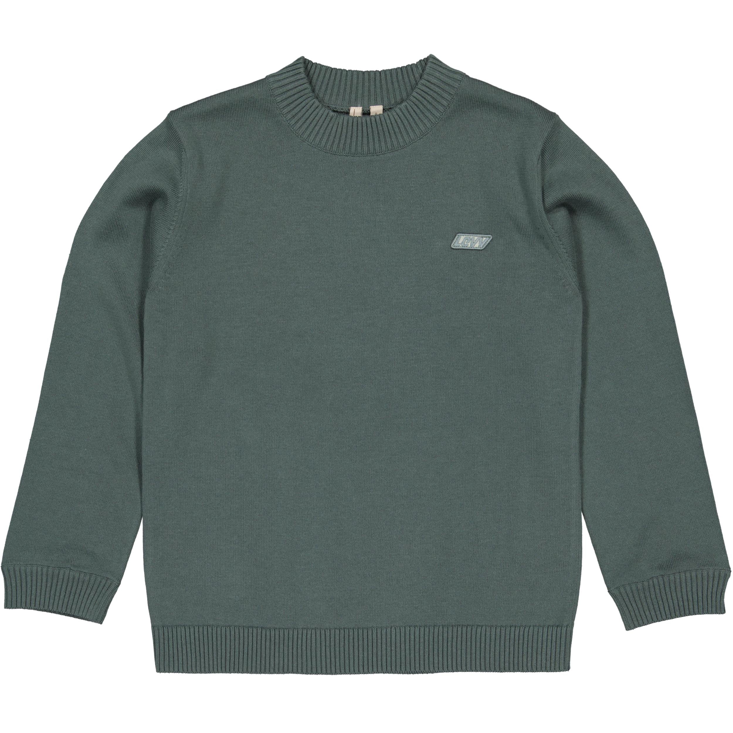 Donkergroene longsleeve met borstlogo | Light Petrol