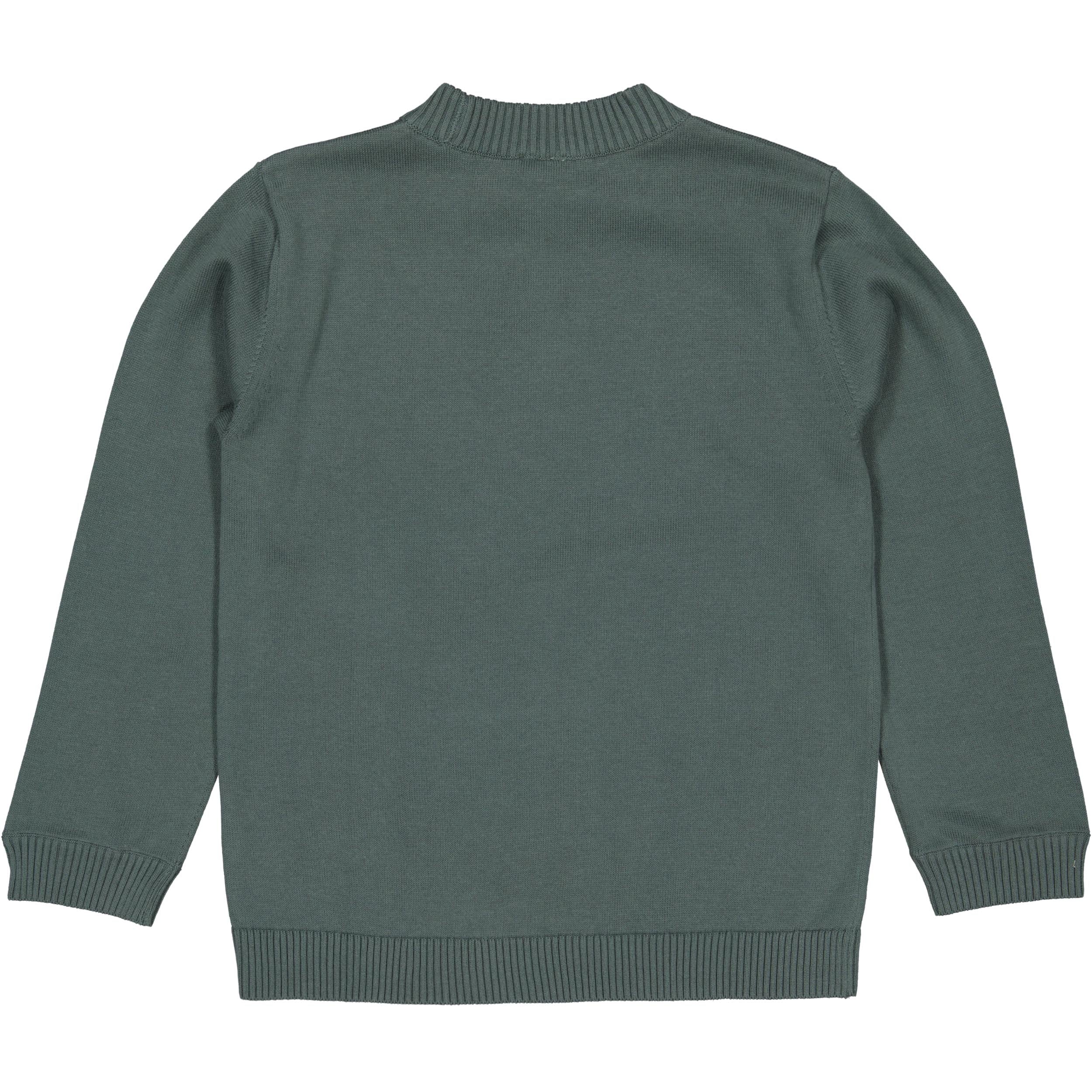 Donkergroene longsleeve met borstlogo | Light Petrol