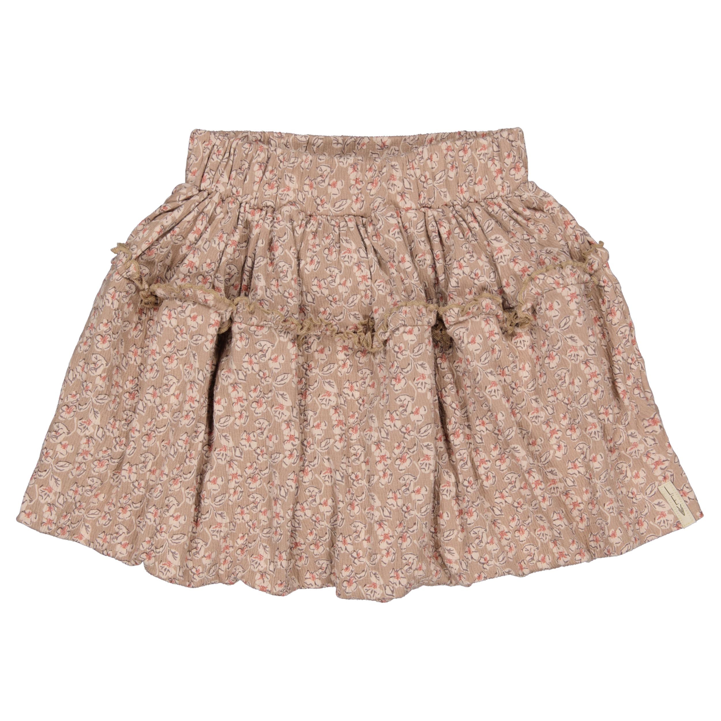 Beige rok met all-over print | AOP Taupe Flower