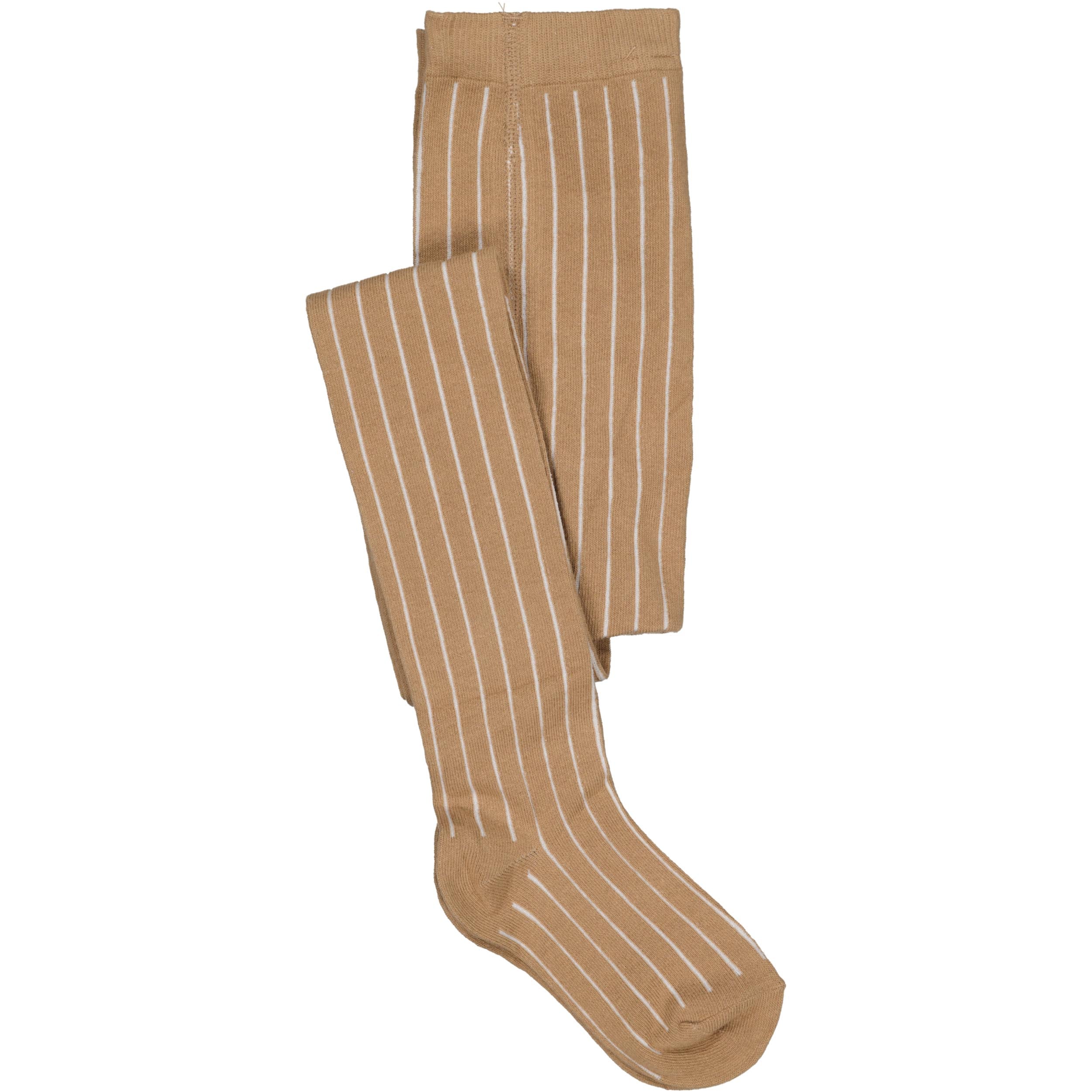 Camelkleurige ribgebreide sokken | Almond