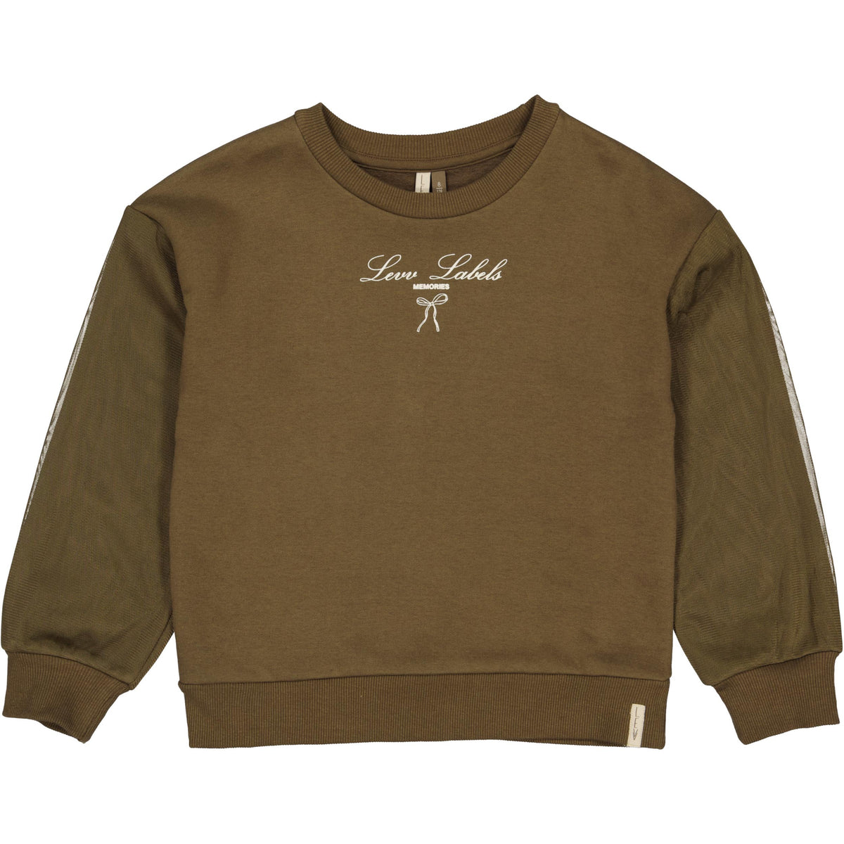 Olijfgroene sweater met borsttekst | Dark Olive