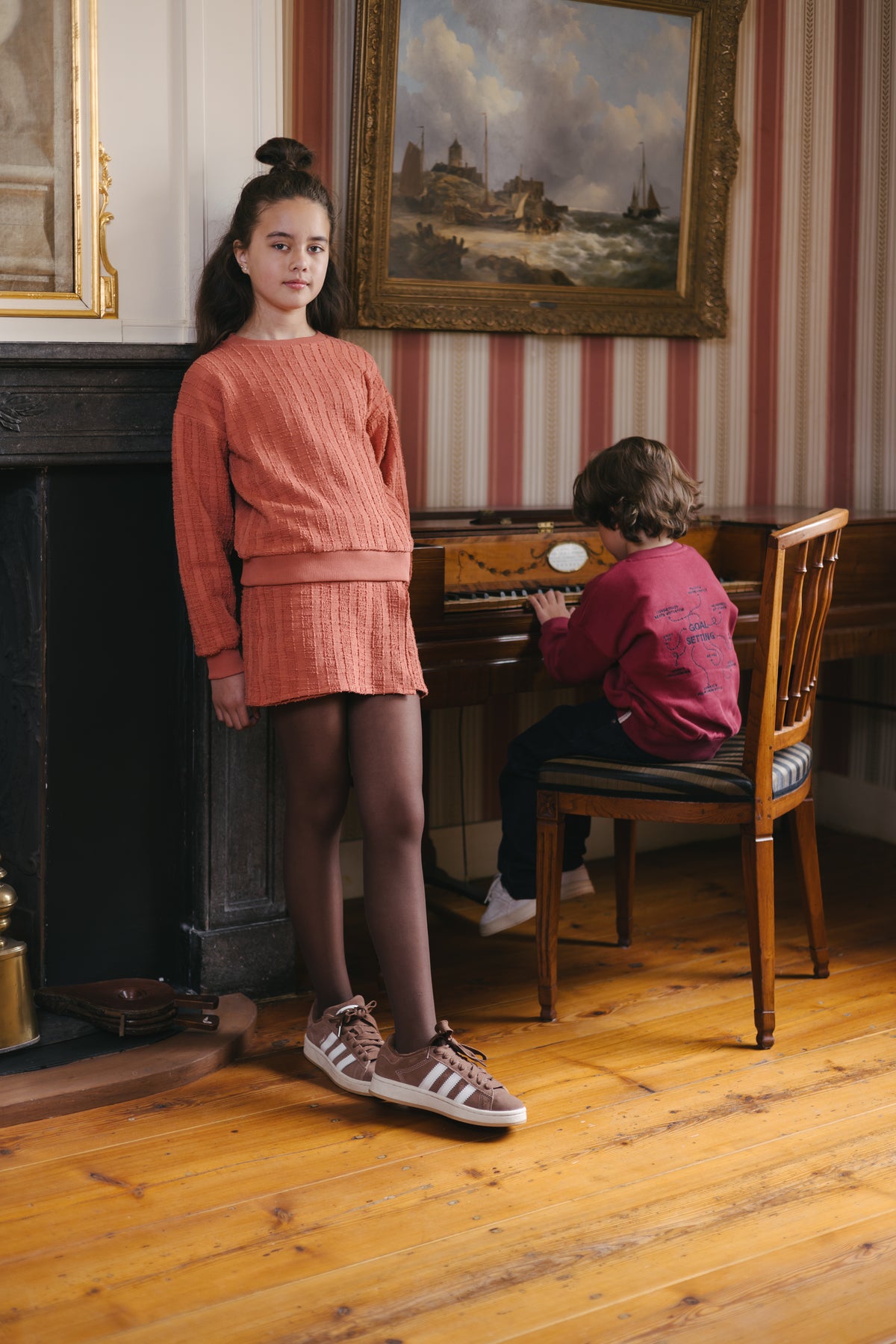 Koraalroze ribgebreide sweater | Coral