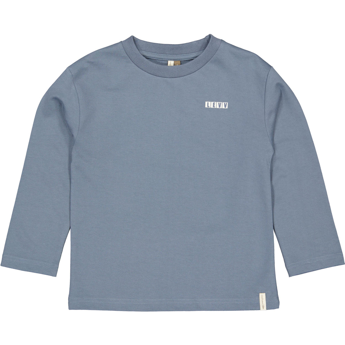 Blauwgrijze longsleeve met rugprint | Mid Blue