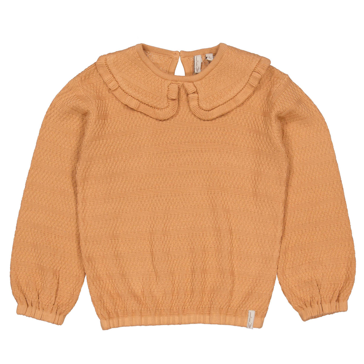 Abrikooskleurige trui met kraagje | Soft Coral