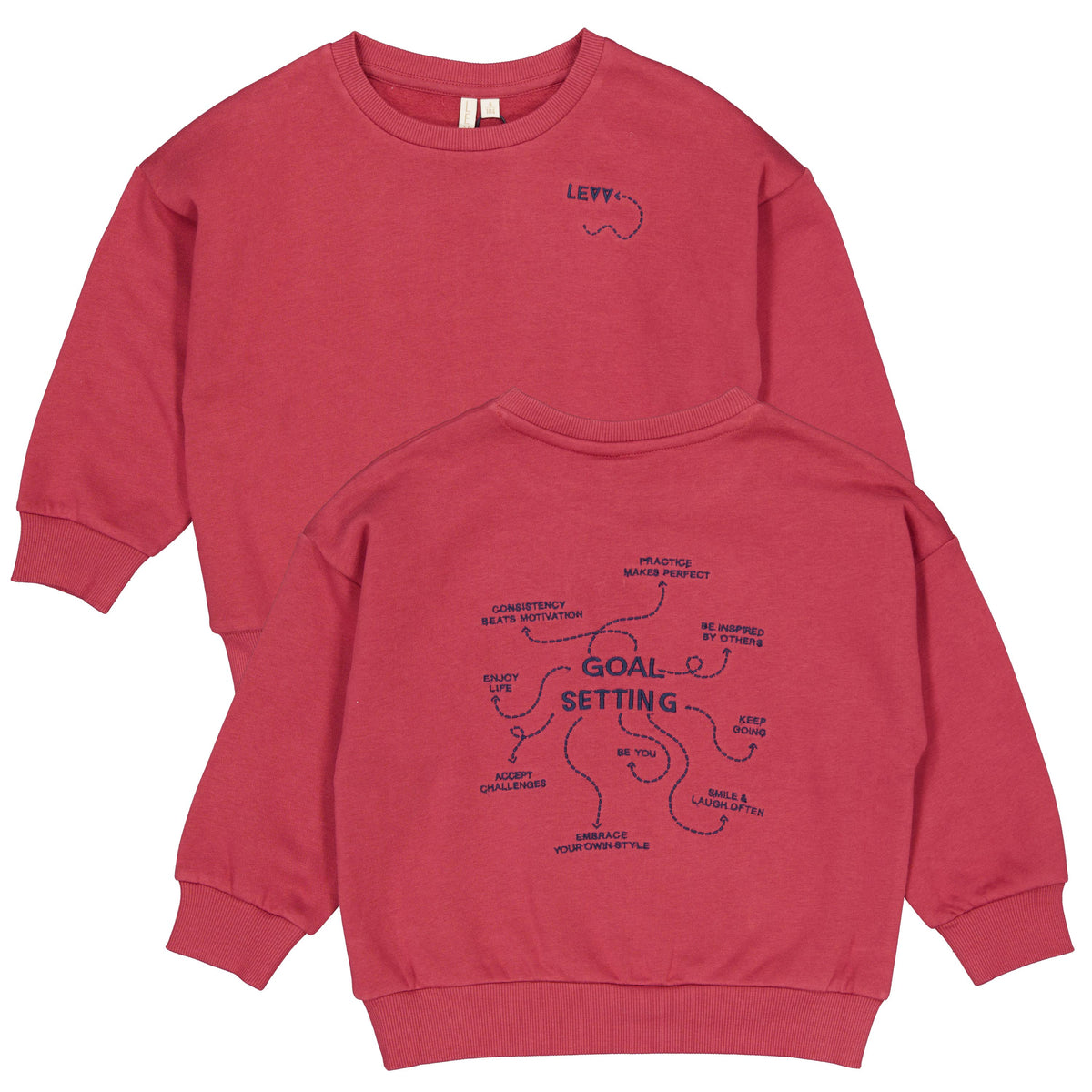 Rode sweater met rugprint | Red