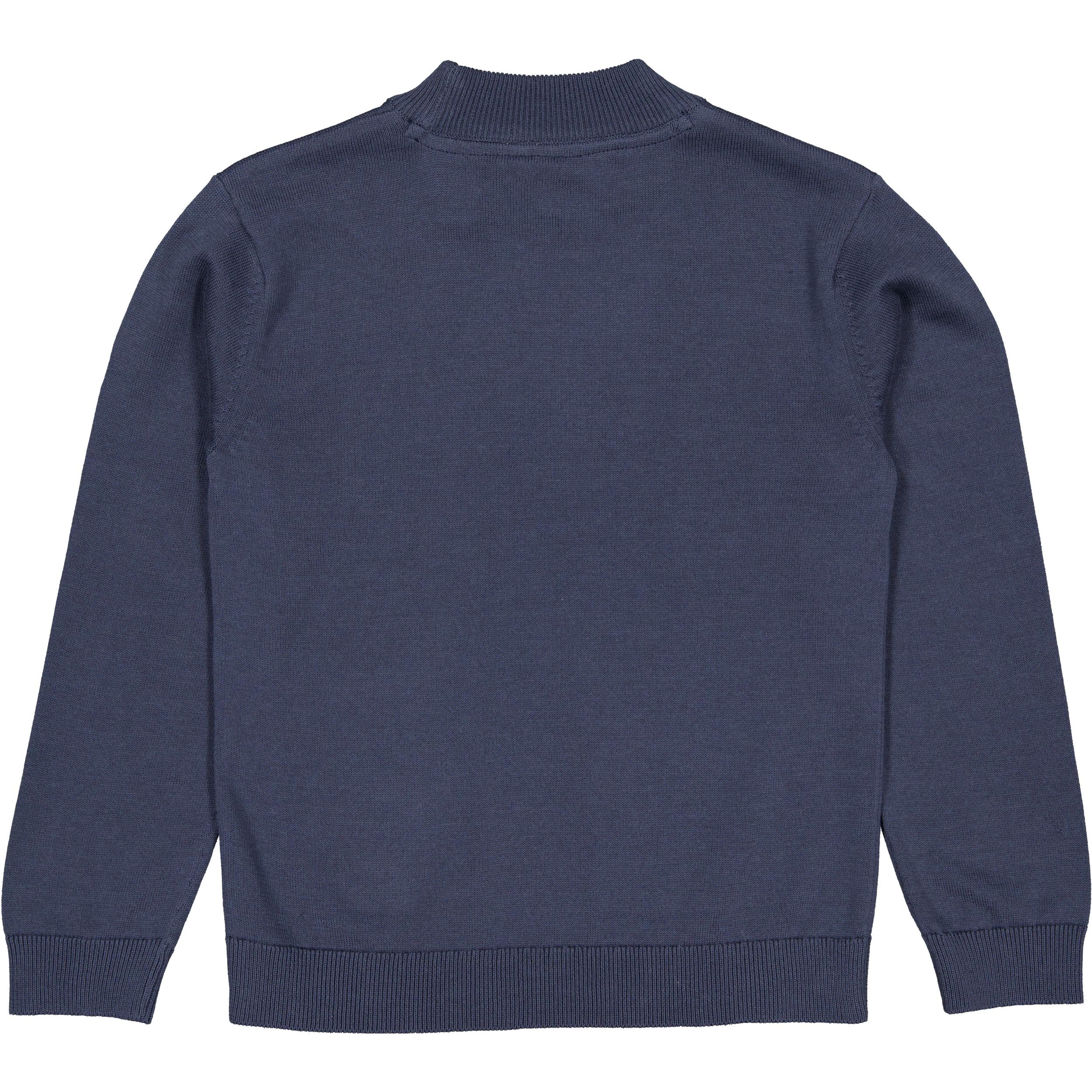 Grijsgroene ribgebreide sweater | Dark Blue