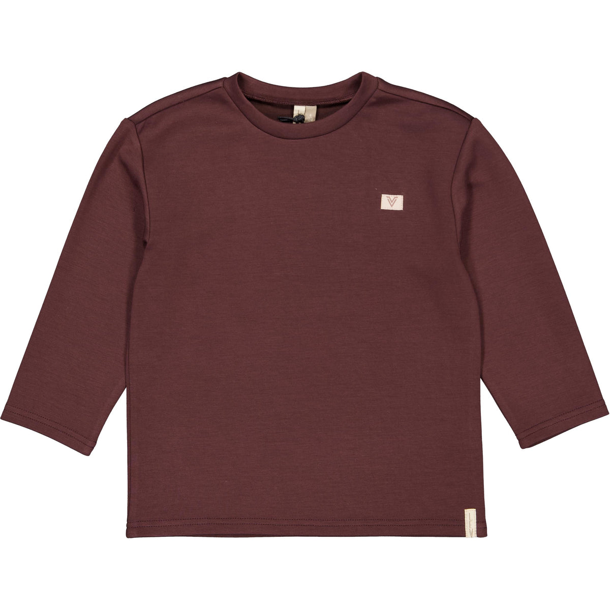 Bordeauxrode longsleeve met vierkante print | Purple Grey