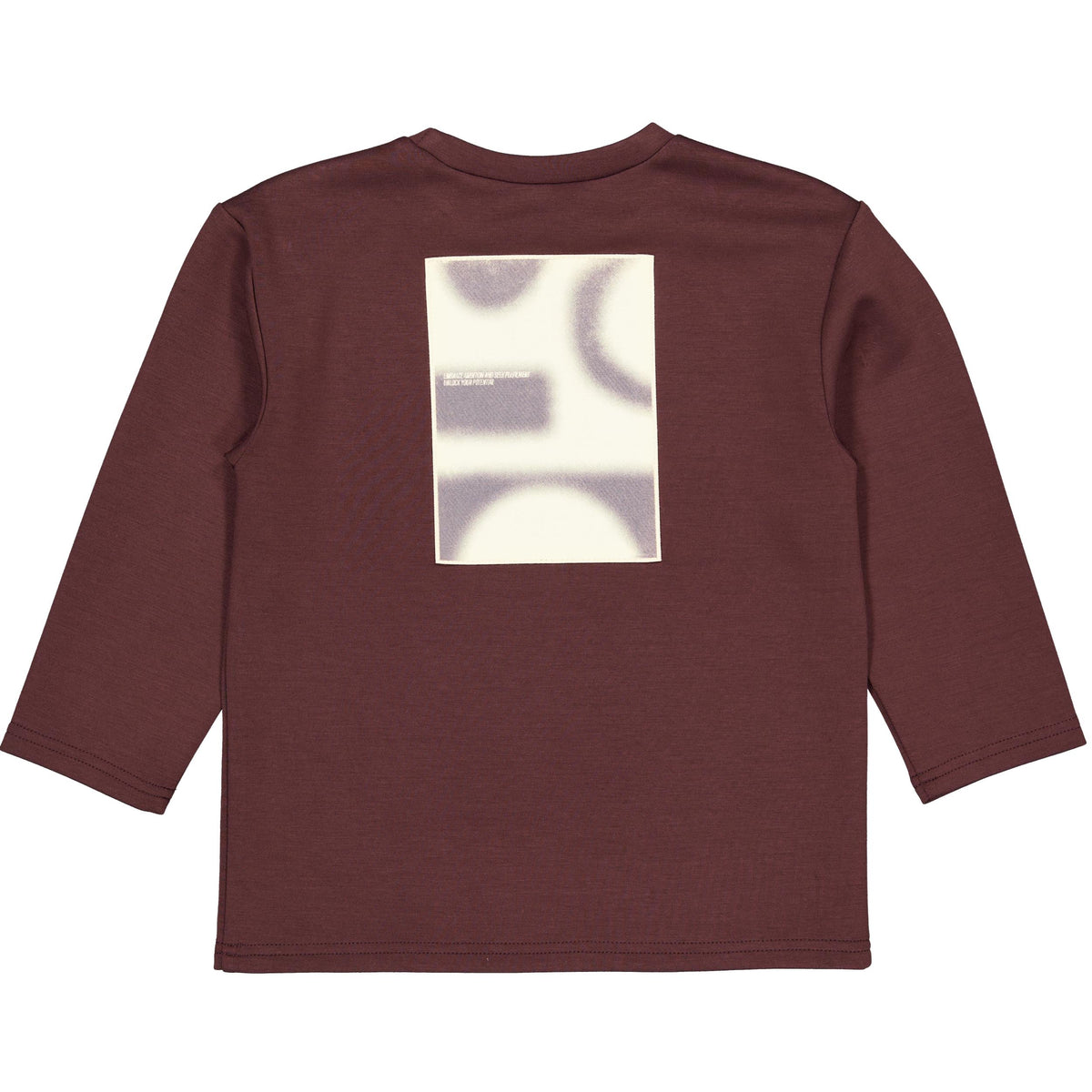 Bordeauxrode longsleeve met vierkante print | Purple Grey