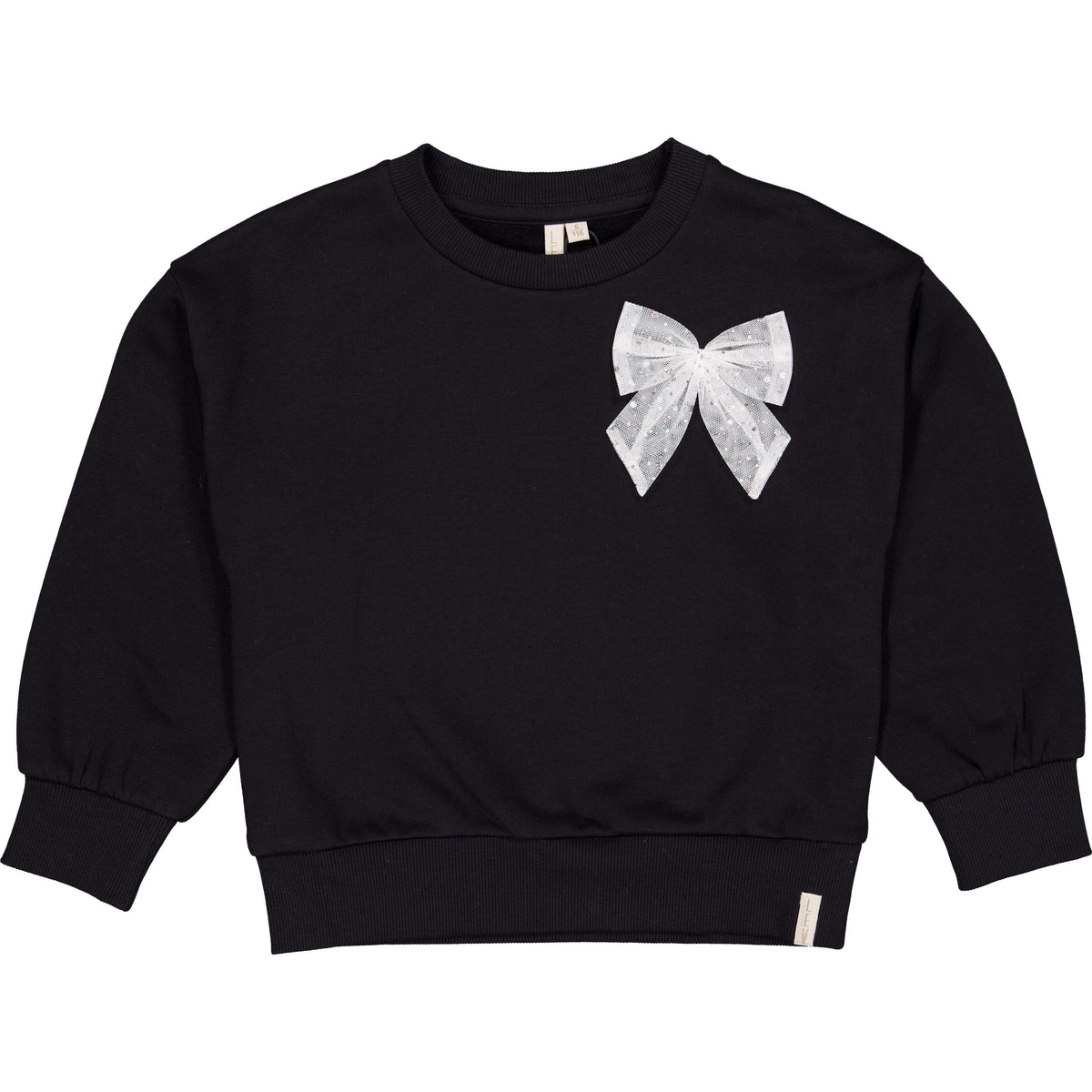 Zwarte sweater met grote strik | Black