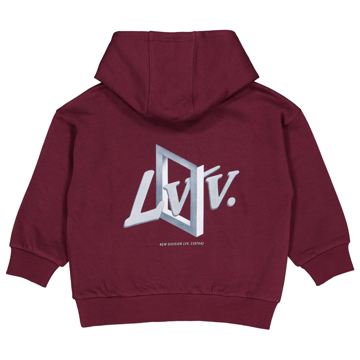Bordeauxrode hoodie met rugprint | Dark Red