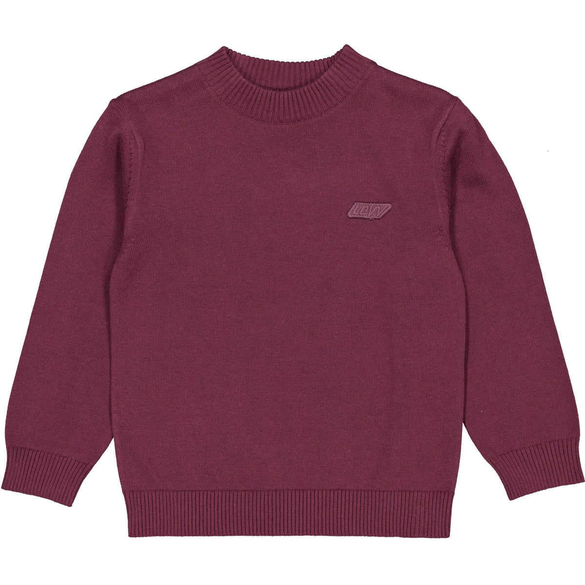 Zwarte sweater met subtiel borstlogo | Dark Red