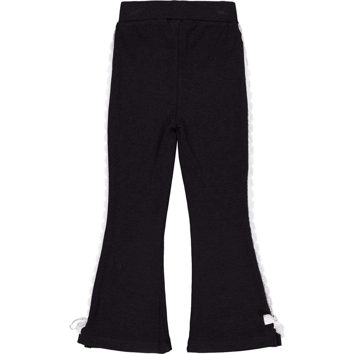 Zwarte flared broek met strikdetails | Black