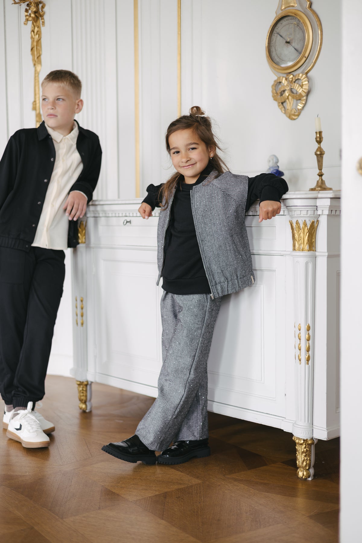 Grijze broek met rechte pijpen | Black