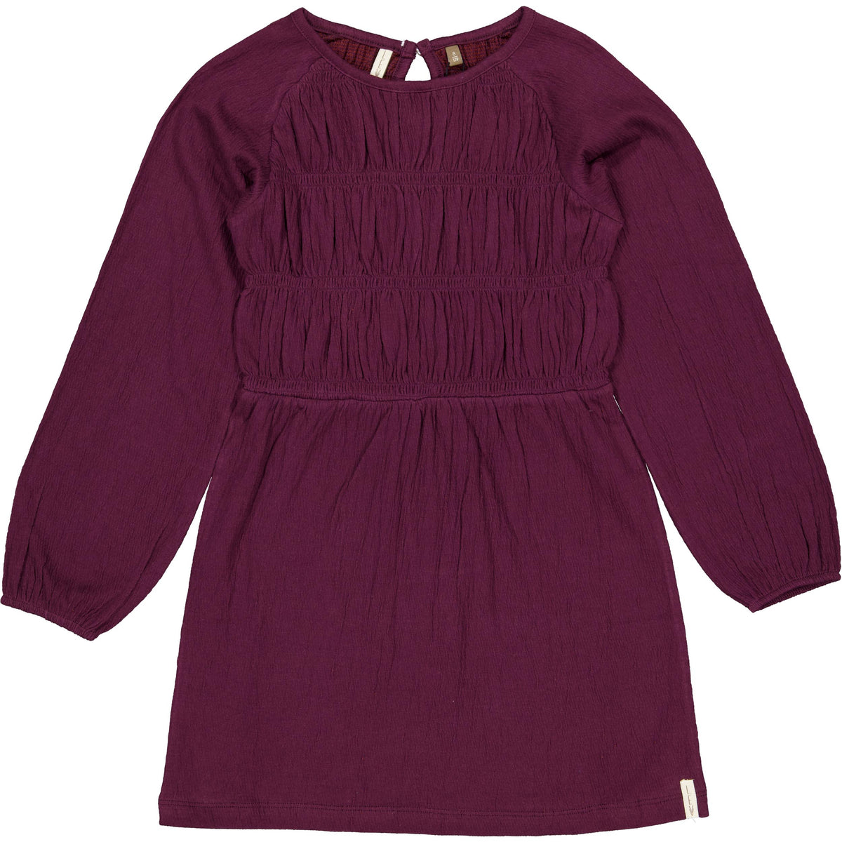Bordeauxrode jurk met smockwerk | Dark Purple