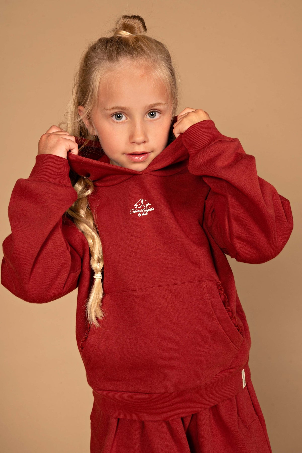 Rode hoodie met kangoeroezak | Vintage Red