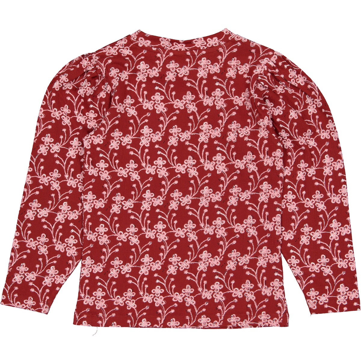 Rode blouse met witte bloemenprint | AOP Red Flower
