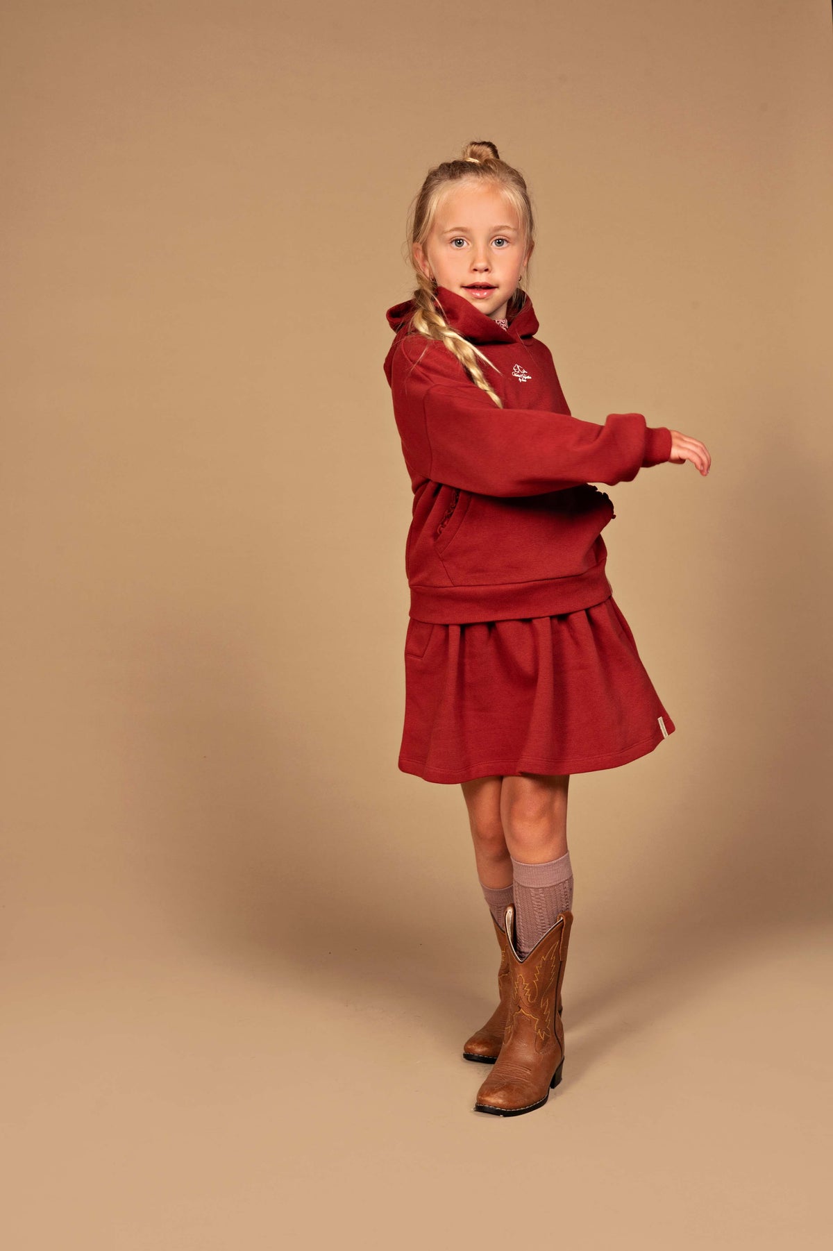 Rode rok met elastische taille | Vintage Red