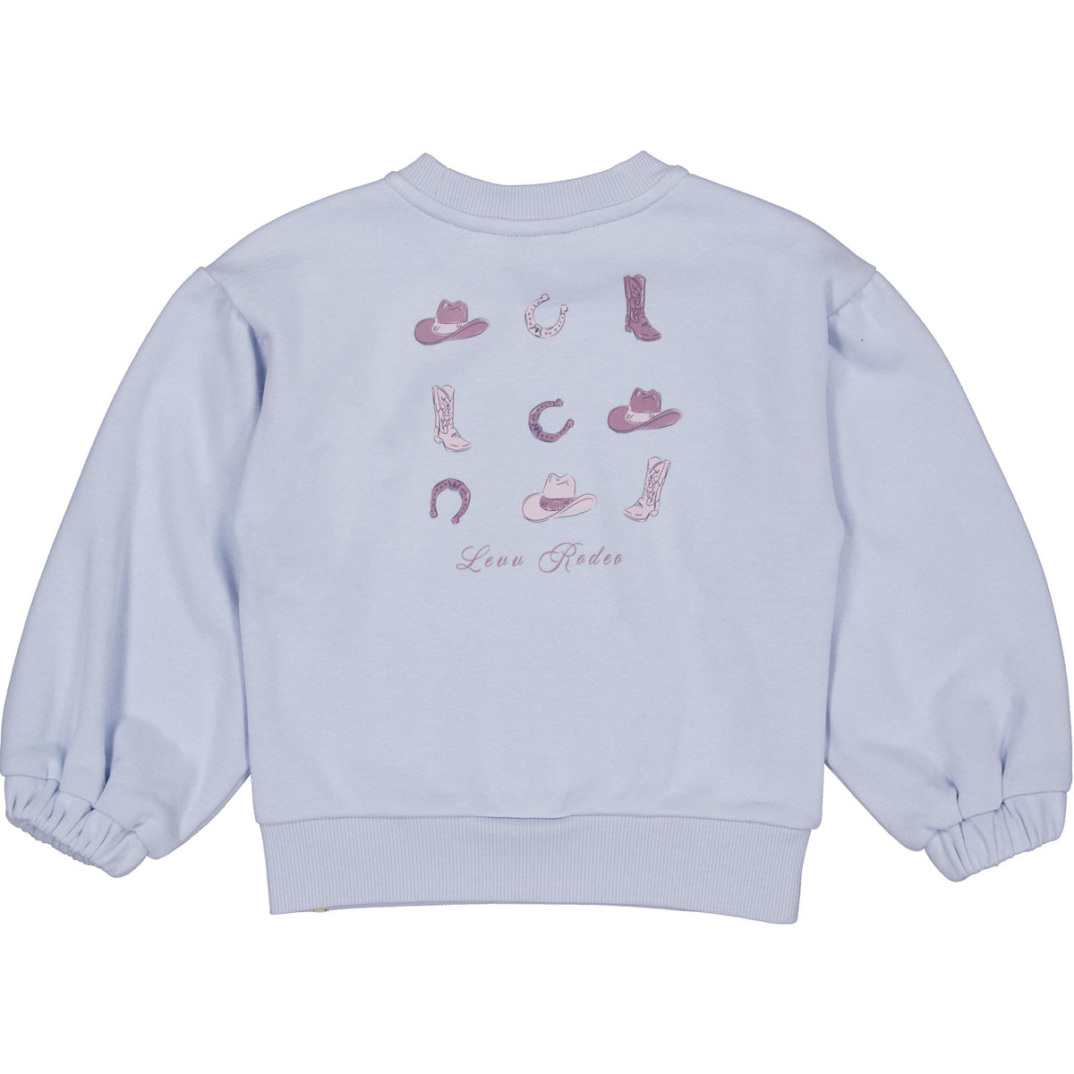 Lichtblauwe sweater met prints | Sky Blue