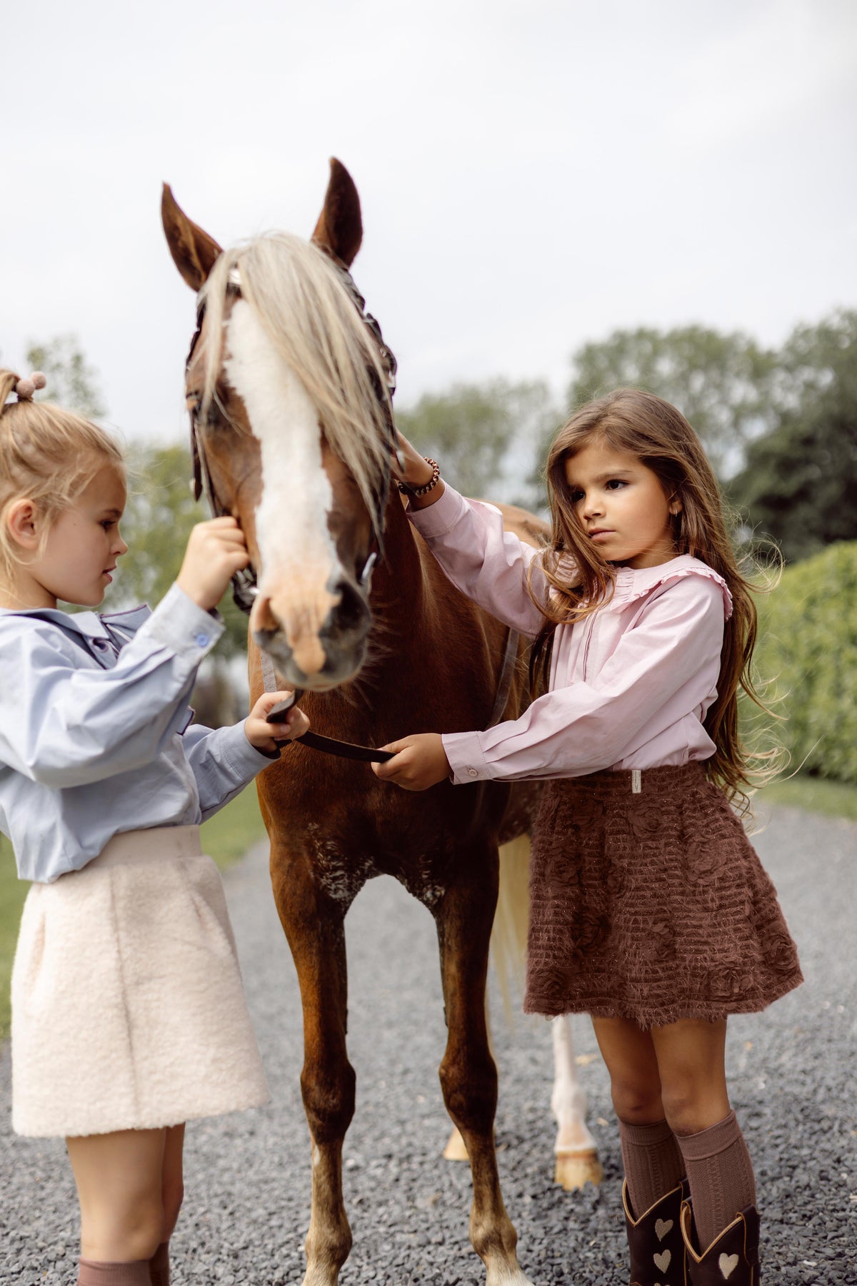 Bruine rok met reliëfstructuur | Pink purple