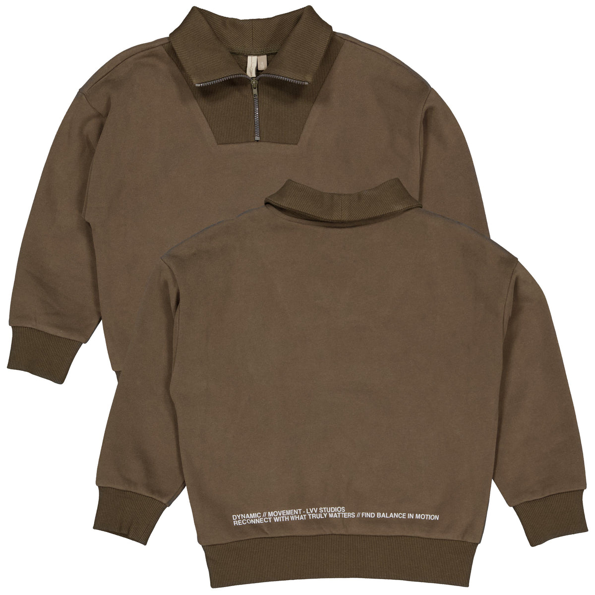 Donkerbruine sweater met polokraag | Dark Green