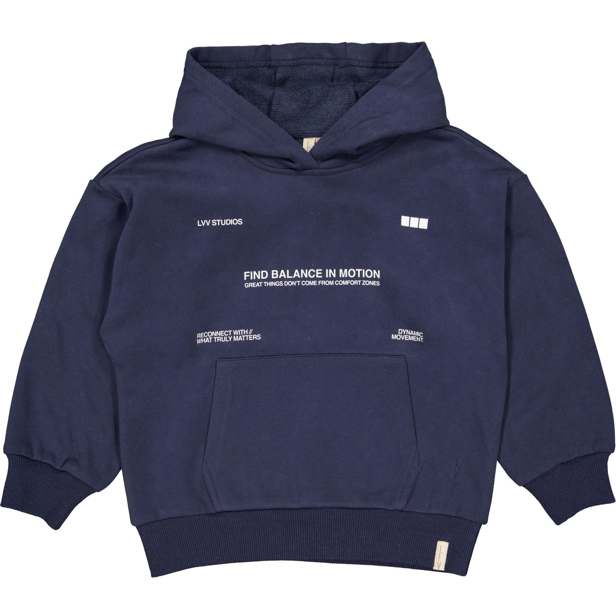 Donkerblauwe hoodie met tekstprint | Blue