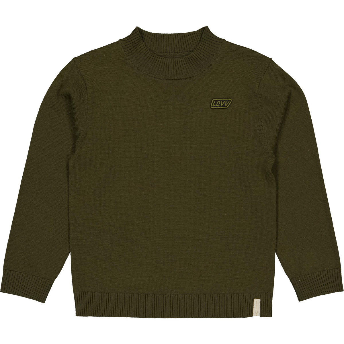 Donkergroene sweater met opstaande kraag | Dark Green