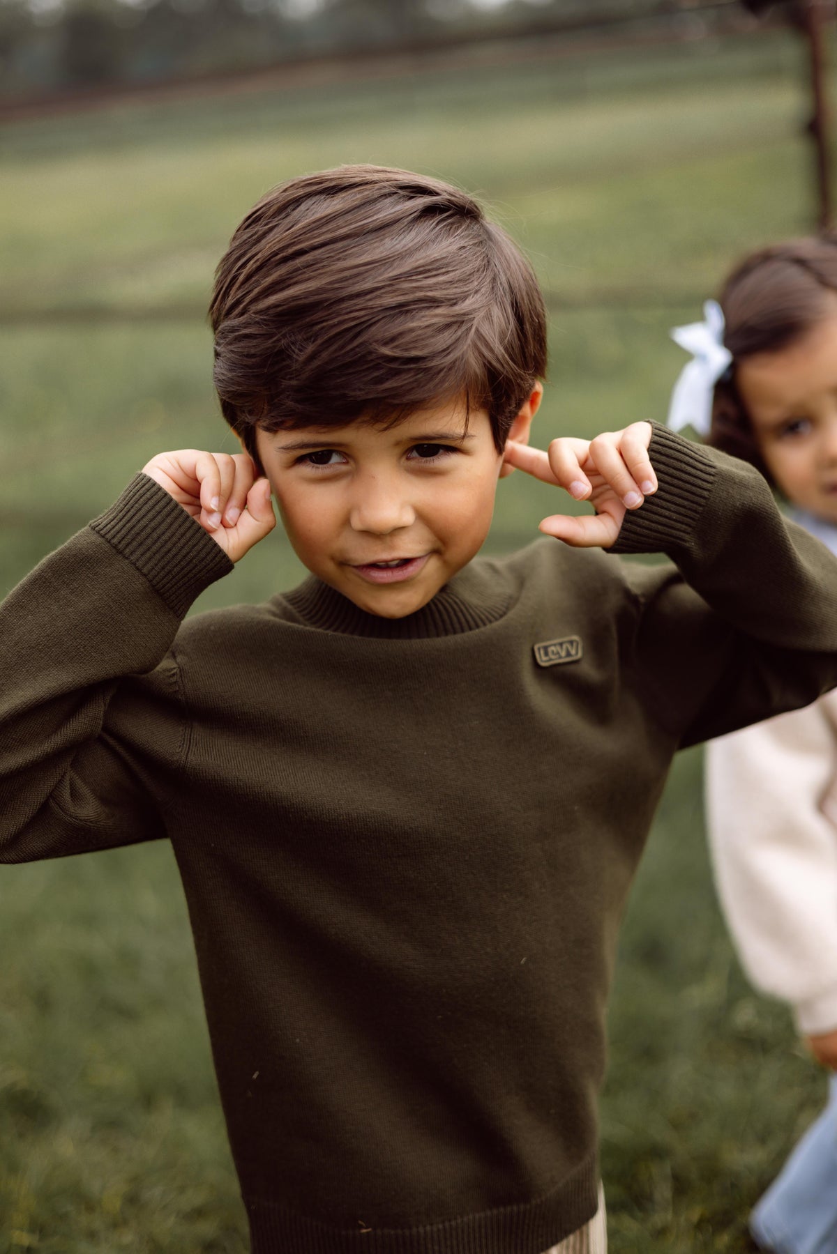 Donkergroene sweater met opstaande kraag | Dark Green