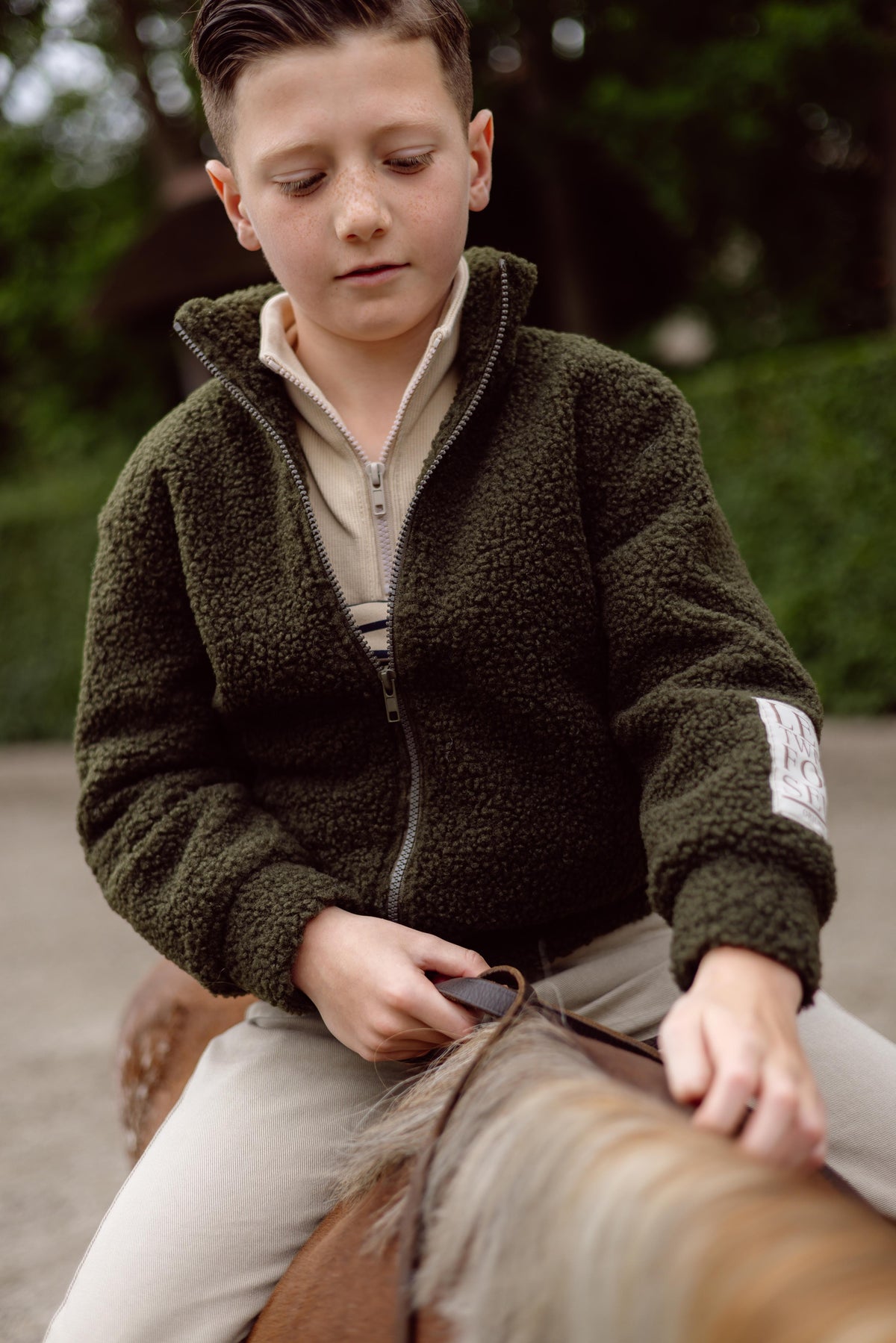 Donkergroen teddy jack met ritssluiting | Dark Green
