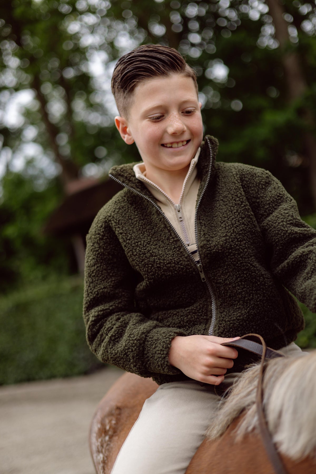 Donkergroen teddy jack met ritssluiting | Dark Green
