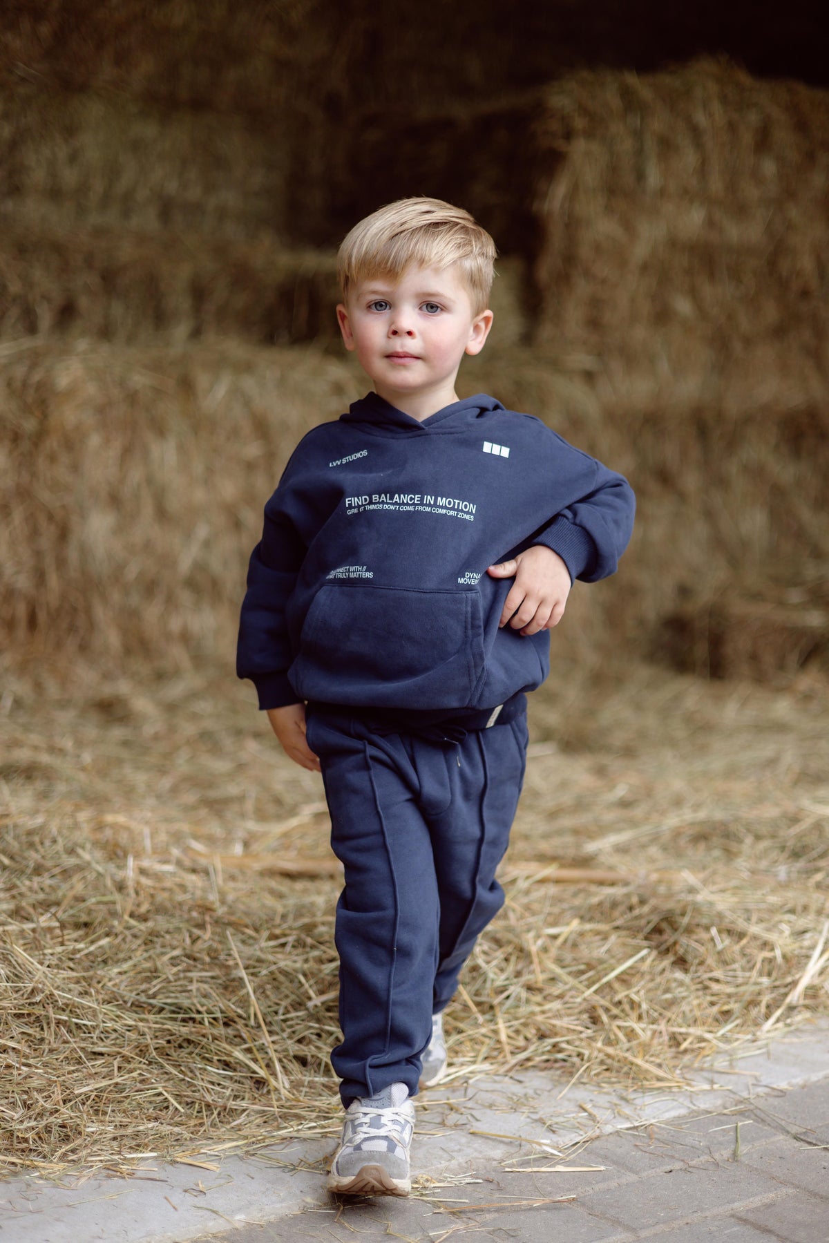 Donkerblauwe broek met koord | Blue