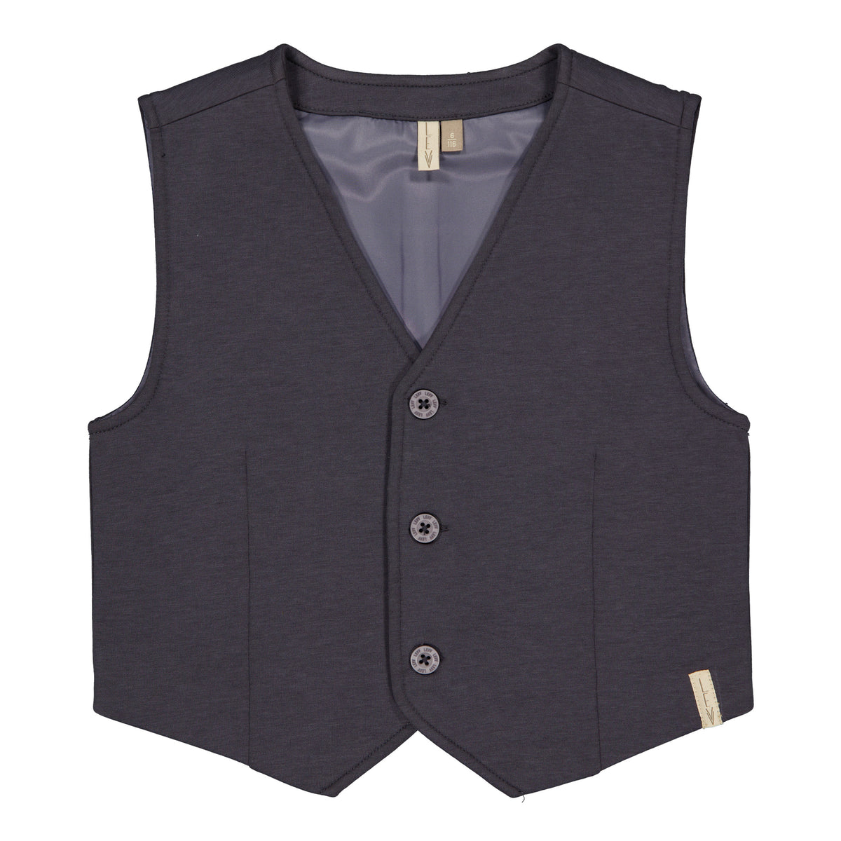 Donkergrijs gilet met knoopsluiting | Antracite