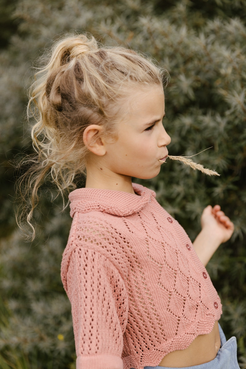 Knitted Cardigan | Old Pink