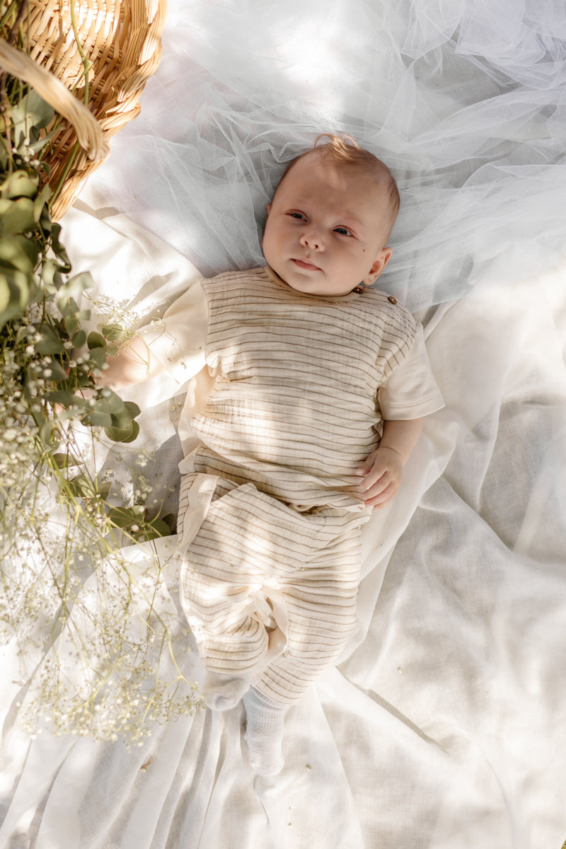 Shirt taupe gestreept | AOP Taupe Lines