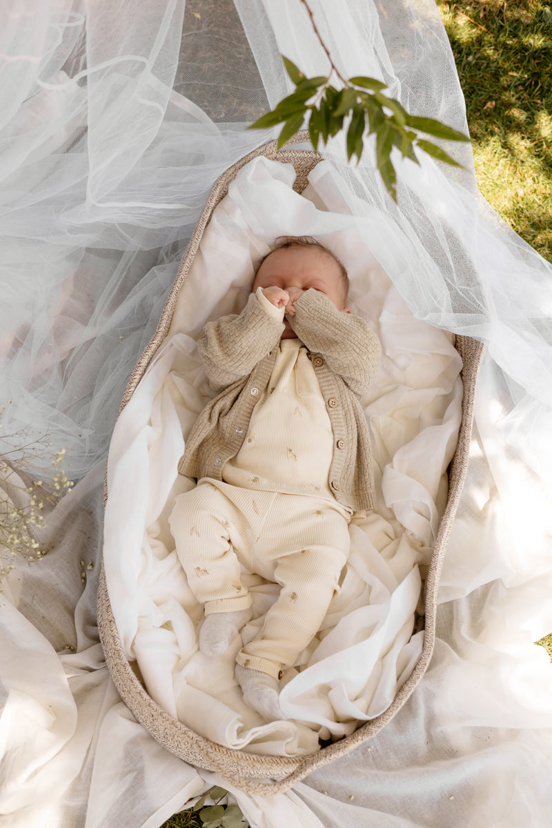 Legging crème met print | AOP Green Sketch