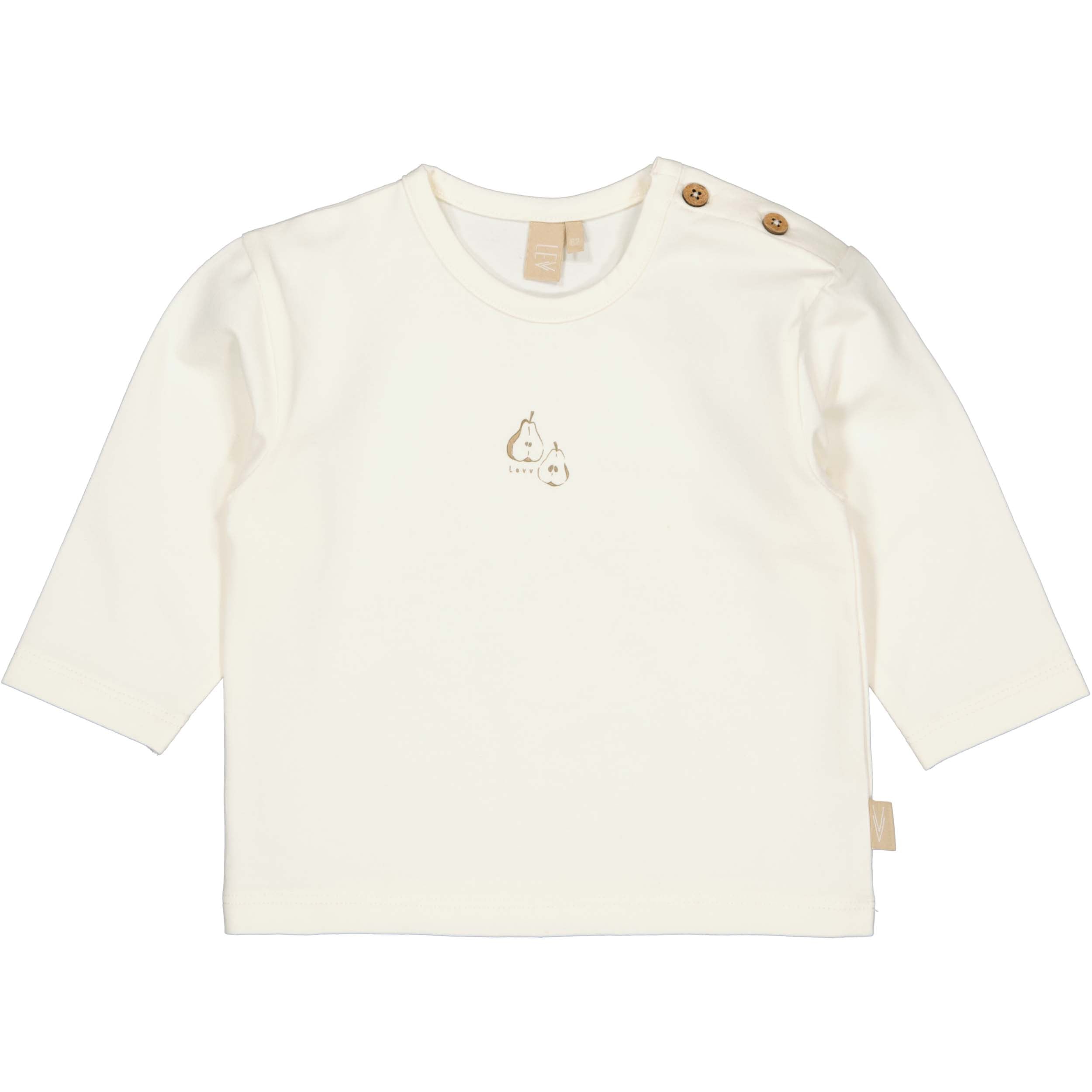 Off-white longsleeve met borstborduursel | White Cream